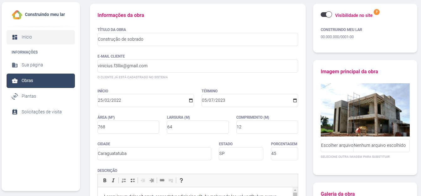 Gerenciamento de obras